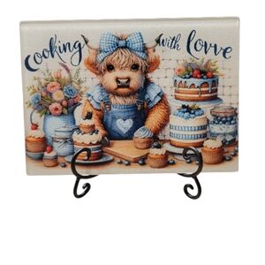 Cooking With Love Decorative Kitchen Glass Cutting Board